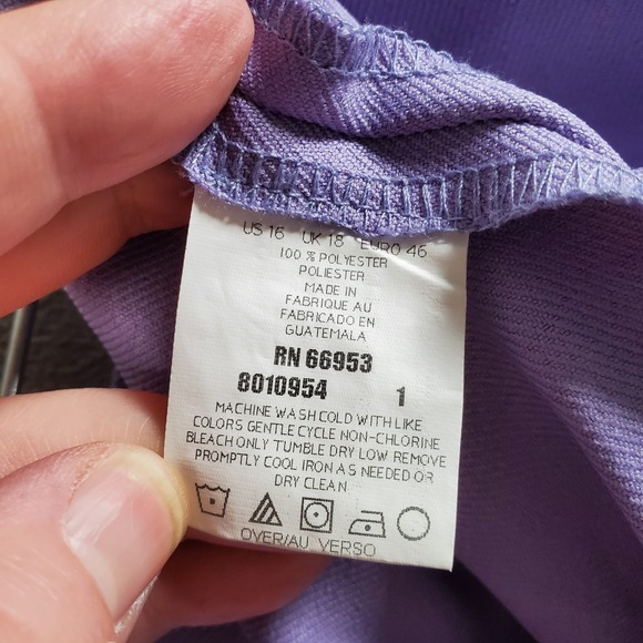 VTG Leslie Fay Haberdashery Pants Trouser Womens 16 Purple Pleated High Rise 90s - Picture 8 of 8